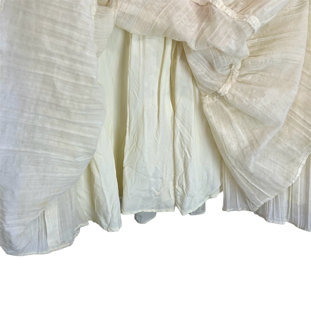 Gunne Sax Vintage Cream Tier Lace Ribbon Boho Skirt in size 9 (modern size 6) - Picture 6 of 11